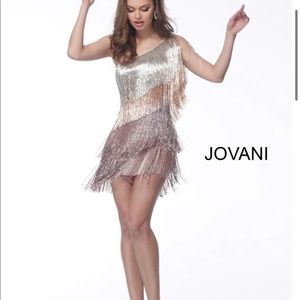 Jovani Dress 1411 - Fully Beaded Fringe Cocktail Dress